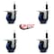 Service Caster 4'' Solid Poly Swivel 1'' Expanding Stem Caster Set Total Lock Brake, 4PK SCC-EXTTL20S414-SPUS-1-4 - alternate 4